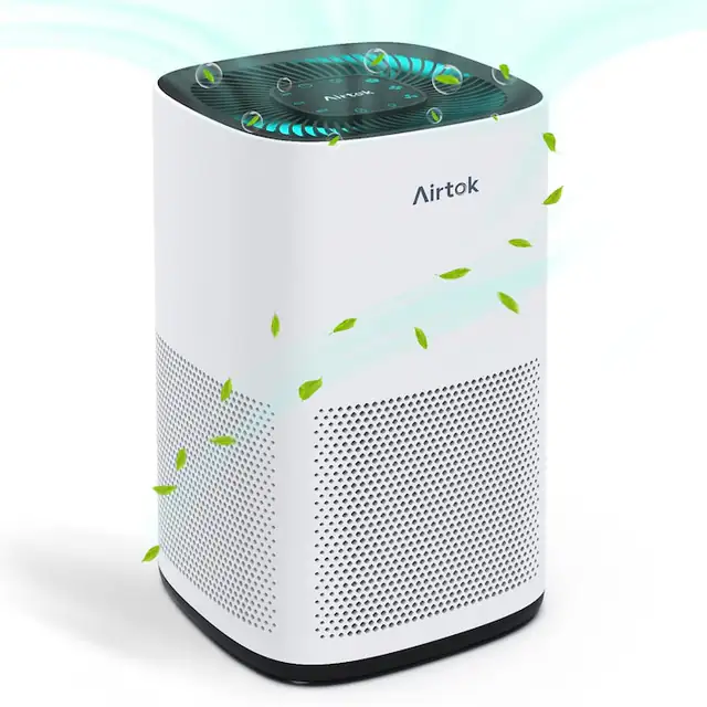Purificator De Aer Airtok, Purificator De Aer Pentru Camera De Fumatori Cu Filtru H13 True Hepa, Acoperire Maxima De 793 Ft² (75㎡) Filtru Purificator De Aer Pentru 99, 97% Miros De Matreata De Fum, Lumina De Noapte Fara Ozon, Ap1001