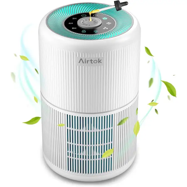 Purificator De Aer Airtok Cu Functie De Aromaterapie, Purificator De Aer Pentru Persoane Alergice, Filtru De Aer In 4 Etape Care Indeparteaza 99, 97% Din Praf, Polen Si Alte Particule Ultrafine, Purificator De Aer H13 Hepa Cu 3 Niveluri De Viteza