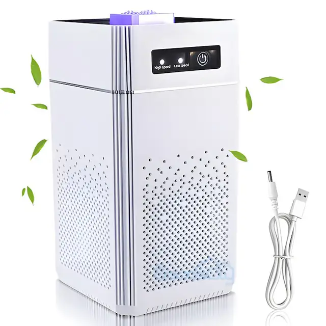 Purificator de aer, HEPA, H13 si Carbune Activ, design portabil, silentios