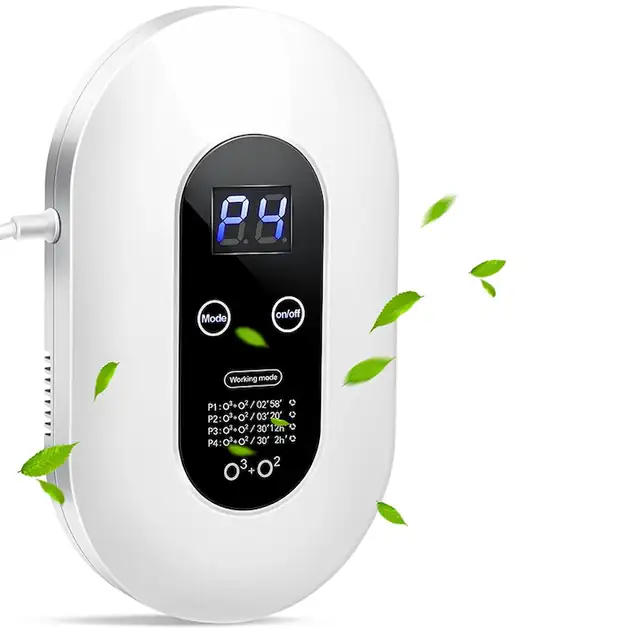 Purificator de aer cu ozon, Rqiurpn, 5W, deodorant ozon, 100mg/h, pentru incaperi pana la 25m², 4 moduri functionare, LCD, mini generator de ozon purificator de aer, alb
