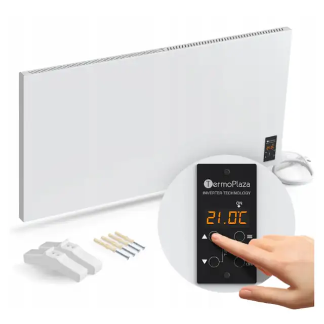 Panou de incalzire TermoPlaza 2in1, 400W, infrarosu si convectie, 870x490x40mm, montare pe podea sau perete, set complet