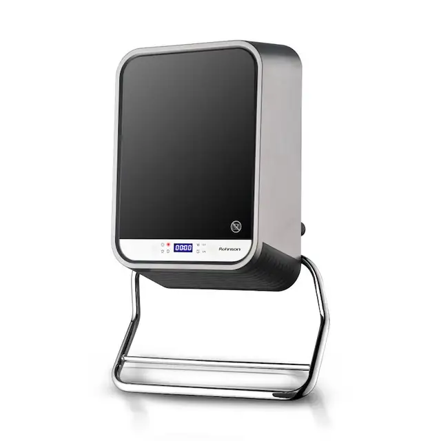 Aeroterma de perete PTC, Rohnson R6070, 2000W, 2 Trepte de Incalzire, 26 m², LED Touch Panel, Temporizator, Termostat, telecomanda, protectie importiva supraincalzirii, suport prosop