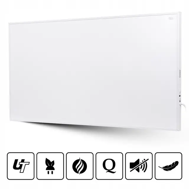 Panou de incalzire pe infrarosu Cronos P1000, 1000W, alb, 120x60cm, montare pe tavan, set complet