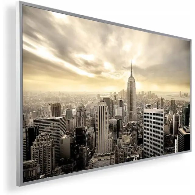 Radiator electric cu infrarosu Konighaus 1000W, imagine Metropolie, termostat inteligent WiFi, 600x1200x10cm, alb