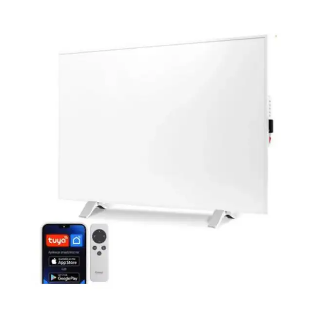 Panou de incalzire IR CRONOS Synthelith PRO CRP-500TWP, alb, 50x90cm, set cu telecomanda si termostat