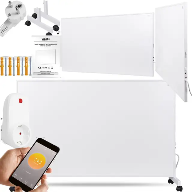 Panou de incalzire Cronos P800, 800W, alb, dimensiuni 100x60cm, cu termostat WiFi