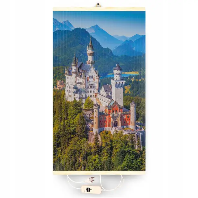 Panou electric de incalzire cu infrarosii Trio EO400 model 9, pliabil, folie incalzitoare din fibra de carbon, reglaj 2 trepte, 430W, Multicolor, 100x57 cm