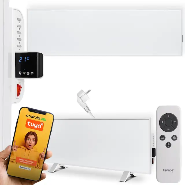 Panou radiant electric Cronos PRO CRP-330TWP alb 330W 100x30cm WiFi termostat