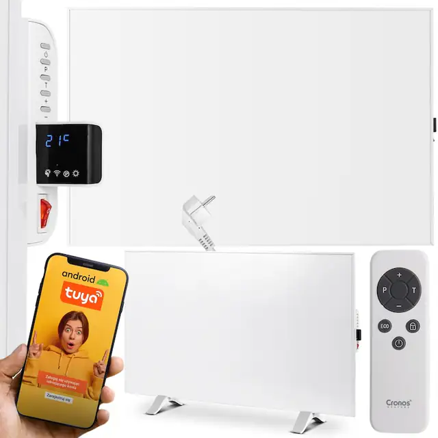 Panou radiant Cronos CR-500TWP alb gri 50x90cm 600W WiFi