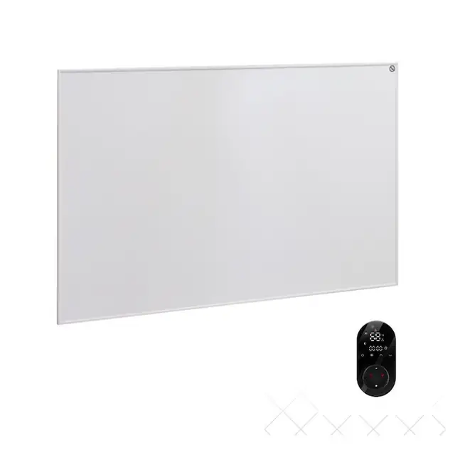Panou infrarosu cu termostat Smart WIFI Ambianzza 5HL1207, 850 W, Alb, priza termostat la alegere alba sau neagra, perete sau portabil de pardoseala, 1203x753x15 mm