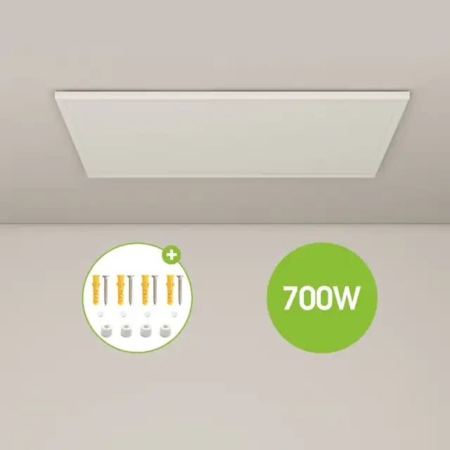 Panou Incalzitor Infrarosu Ambianzza HH1006, basic, fara termostat, 700 W, Alb, de Tavan sau de Perete, 1030x630x21 mm