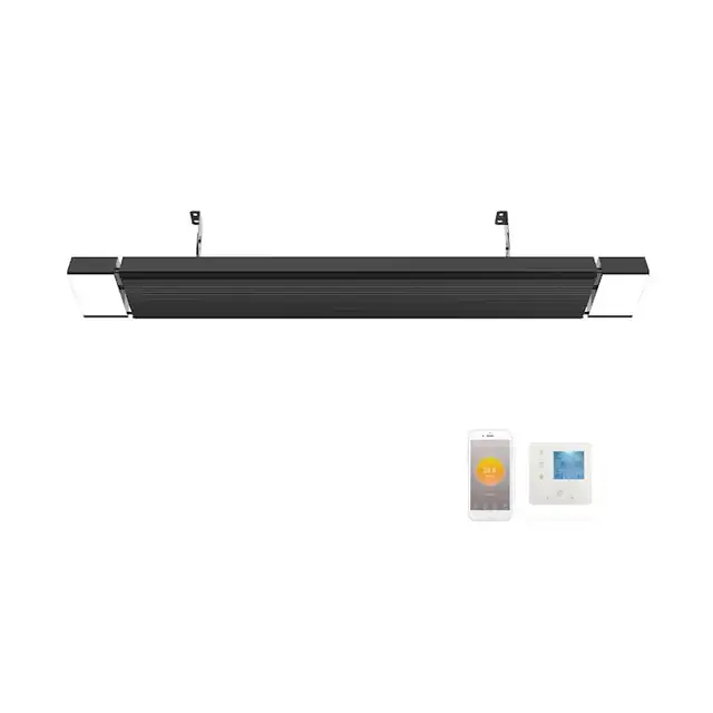 Radiatoare Infrarosu cu termostat Wifi incorporat Ambianzza 1CG1002 WiFi LED, 1800 W, Negru, telecomanda, de Tavan sau de Perete, 1262x220x110 mm