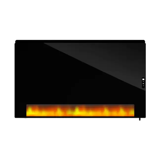 Panou Radiant Infrarosu cu aspect semineu, Led, Sticla Termorezistenta, 1100W