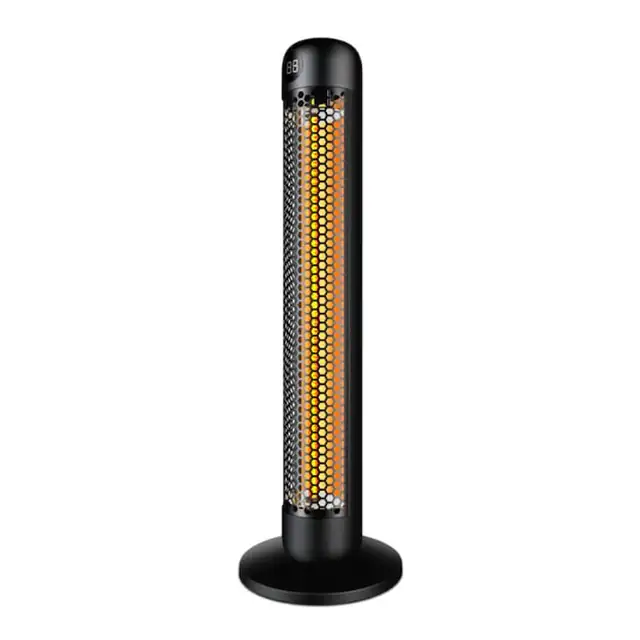 Panou radiant de incalzire cu Infrarosu, 2000W, senzor de miscare, telecomanda, display LED, 2 trepte de putere, interior-exterior, negru