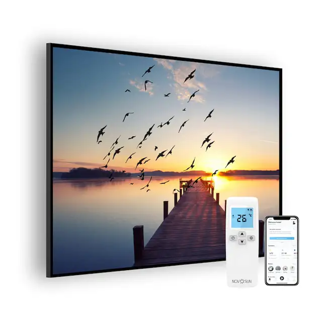 Panou radiant infrarosu premium NovoSun Art 900W - Bridge cu Termostat WiFi