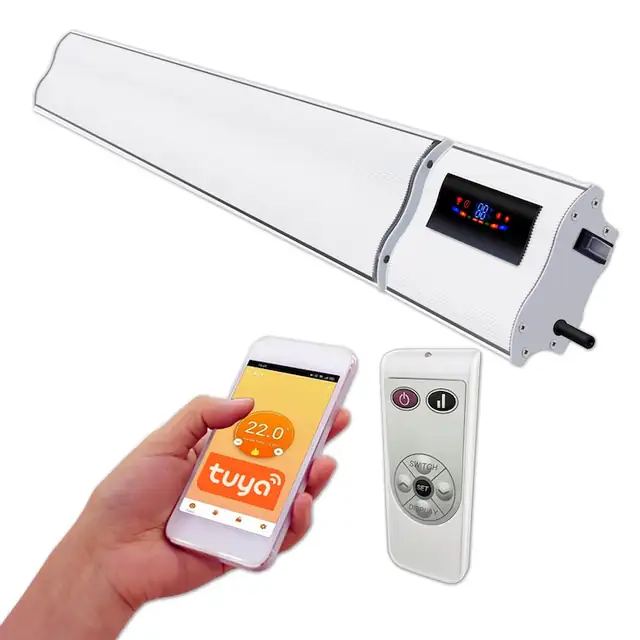 Panou Radiant Infrarosu 1200W si 600W, ElectricSun, cu Termostat si Wi-Fi cu Aplicatie Internet TUYA, 94x15cm, Alb