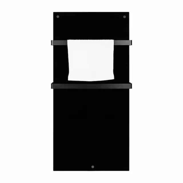 Panou radiant pentru baie port-prosop Eurom, Sani 800 Wifi, cu infrarosu, control prin aplicatie, temperatura reglabila, timer, timer saptamanal, termostat, panou tactil, display LED, protectie impotriva supraincalzirii, negru