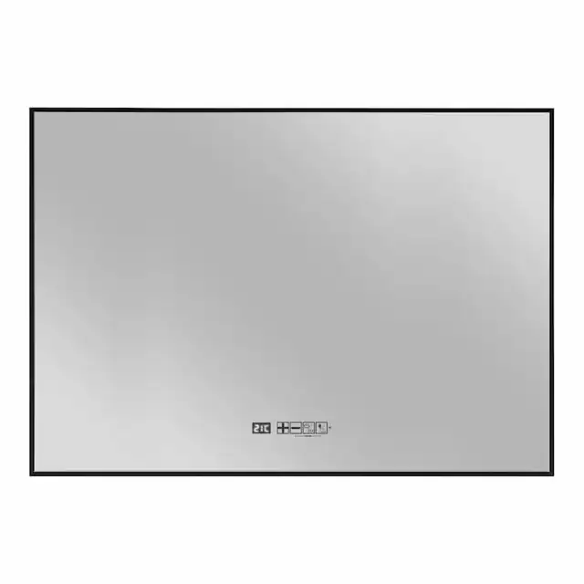 Panou radiant tip oglinda cu infrarosu, Eurom, Sani LED WiFi 600, lumina ambientala reglabila, control prin aplicatie, panou de control tactil, rezistent la stropi, timer, programare saptamanala, fara aburire, 70 x 100 cm, negru