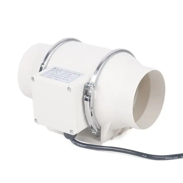 Ventilator pentru conducte, tip evacuare aer, putere 35W, silentios, alb, 100mm, dimensiuni 23x15x17cm