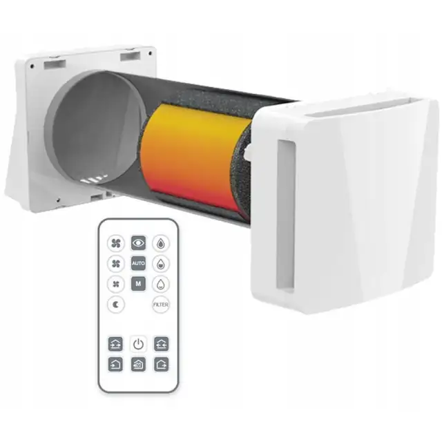 Recuperator de perete compact REQU2 + 160 telecomanda 60m3/h senzor de umiditate