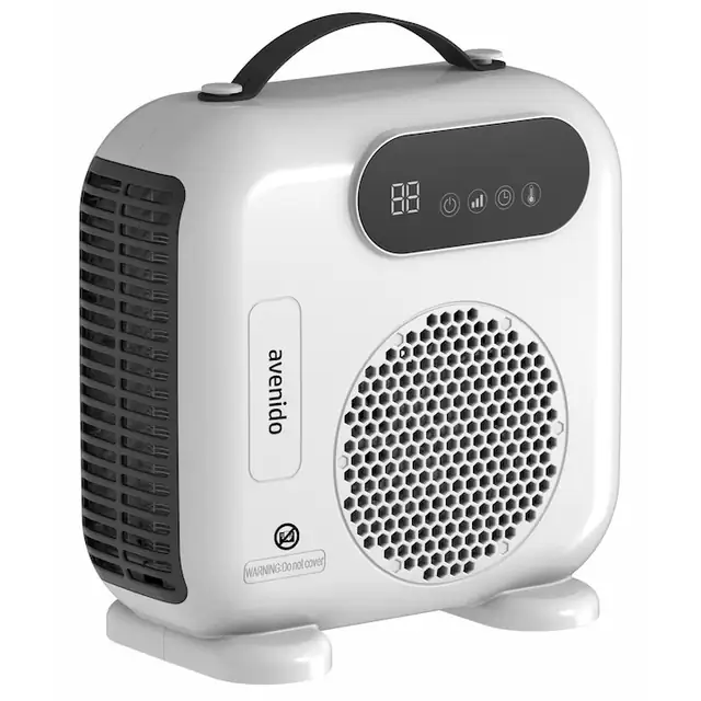 Set Ventilator Termic Cu Telecomanda, Avenido, Av7757W, Putere Maxima 2000W, Alimentare 220 240V ~50 60Hz, Nivel De Zgomot ≤58Db, Interval De Temperatura 15 40°C, 23x12.5x23 cm