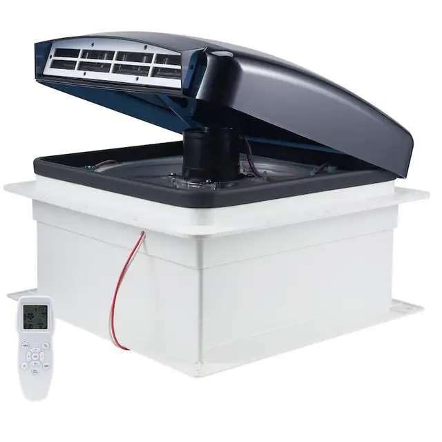 Ventilator de acoperis RV, VEVOR, 14 inch, 10 viteze, cu telecomanda, dimensiuni 35.6x35.6cm