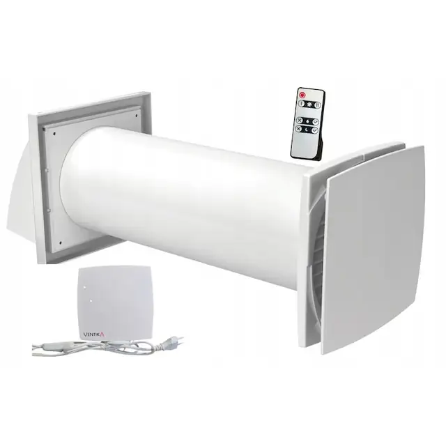 Sistem de ventilatie VENTIKA SOLO 150, eficienta recuperare caldura 85%, diametru canal 150mm, cu senzor umiditate, set cu telecomanda