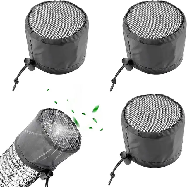 4 bucati de huse de ventilatie pentru corturi de crestere, husa de cort din panza Oxford, husa de ventilatie cu catarame reglabile si benzi elastice, pentru aer conditionat si conducte de ventilatie in corturi (15 x 9 cm)