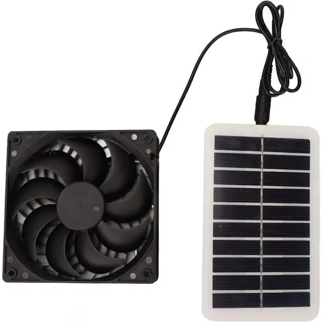 Ventilator de evacuare solar, 15W, negru