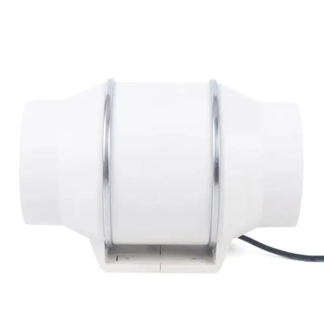 Ventilator de tubulatura inline, 150 mm, 220 V, Evacuare pentru baie, bucatarie, cort de crestere, Montaj usor, Detasabil pentru curatare, Alb