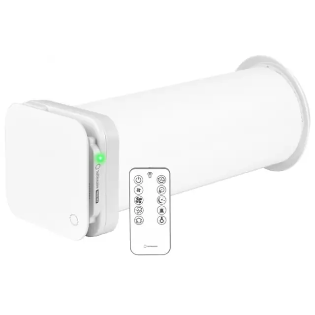 Ventilator cu recuperare de caldura Turbionaire Trend HRV 150 WMI, Schimbator ceramic izolat termic si fonic, Senzor de umiditate, Telecomanda, Timer, 8 viteze, Mod Sleep, Motor DC Brushless, 158 mm, Functie Auto, Flux de aer reversibil