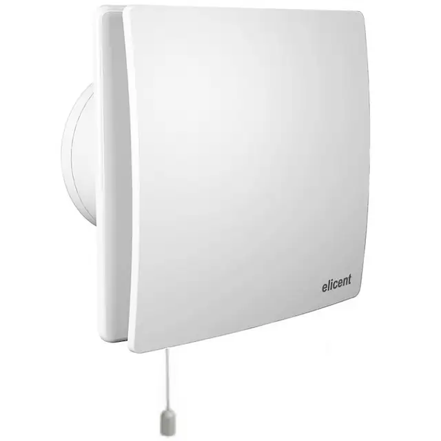 Ventilator baie ELICENT Elegance 100PC, Clapeta antiretur, Cordon pentru pornit/oprit, Motor Long Life 30000h, Fabricatie Italia, Debit 90mc/h