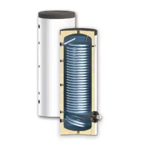 Boiler apa calda 400l cu serpentina marita pentru pompa de caldura