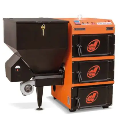 Cazan pe peleti Deha, carbune, samburi, coaja de nuca 30kW