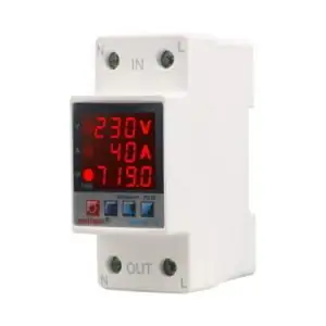 Releu digital monofazic de protectie tensiune si curent 1- 40A, consum KW, ecran digital LED