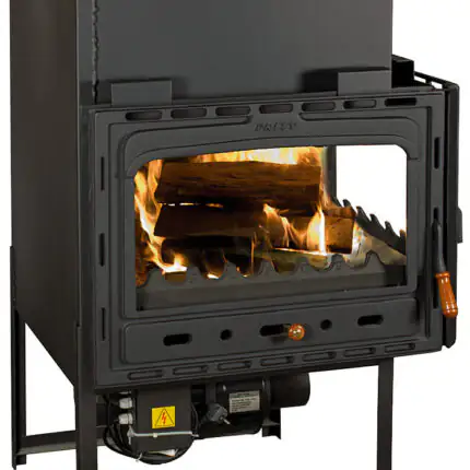 Semineu focar pe lemne incastrabil cu ventilator model 2CF – 22kW